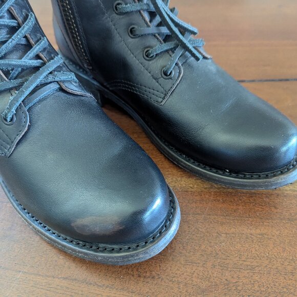 Freebird by Steven Manchester Goodyear Welted Distressed Leather Boots Black 8 - Picture 4 of 14